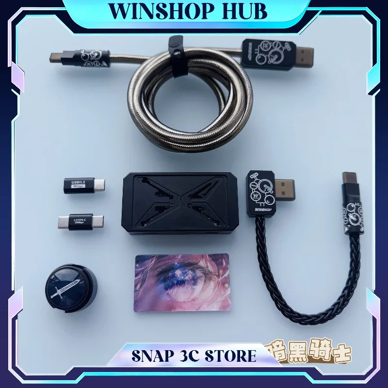 

WINSHOP HUB Esports Dual-In 4-Out USB Hub Independent Power Supply for 8K Magnetic Keyboard Mouse Desk Setup Aesthetic Accessory
