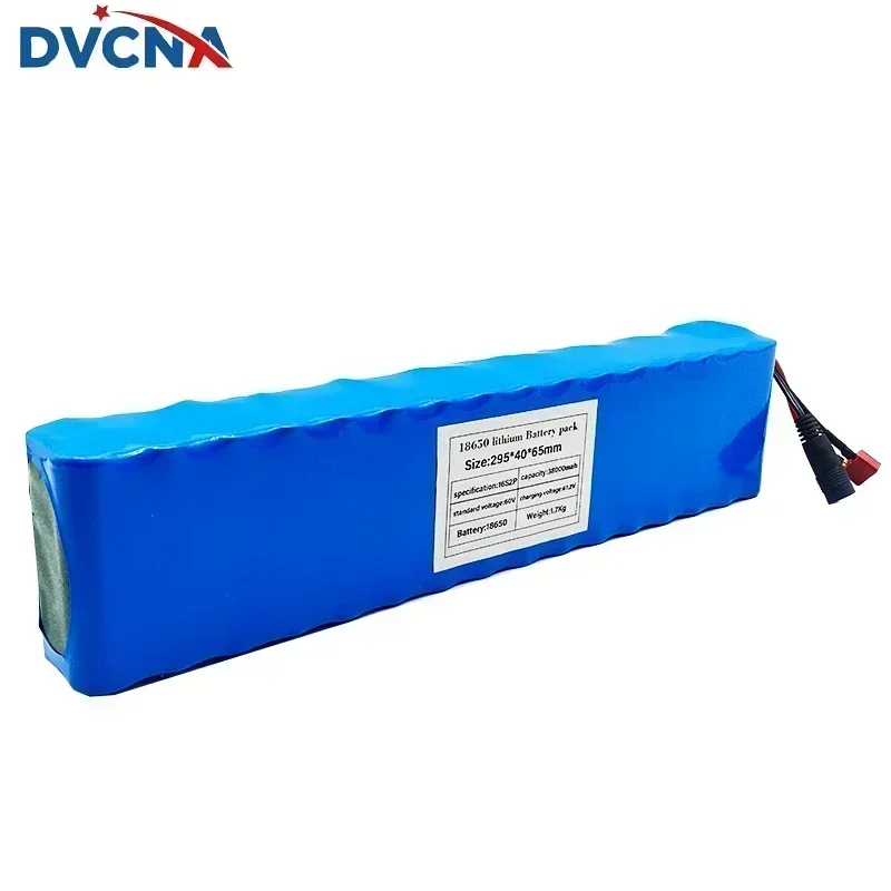 60V 16S2P 18650 lithium-ion battery pack 67.2V 38000mAh electric scooter with BMS 1000W BMS XT60/T plug and charger