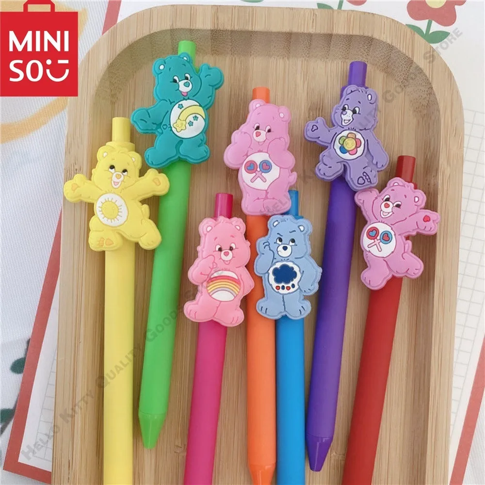 Cute Care Bears Ball-point Pen Rainbow Bear Black Pen Kawaii Rainbow Care Bears Cartoon Gel Pen Stationery Student Girl Gift