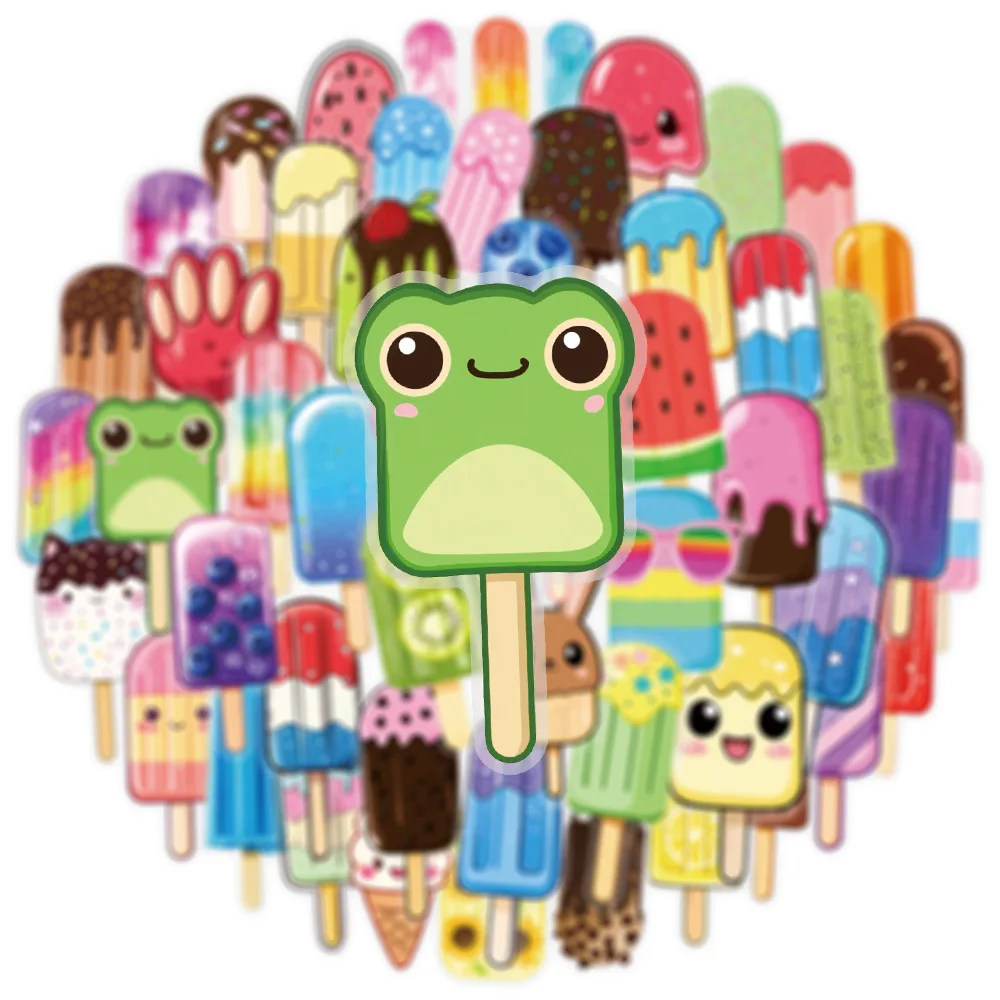 

50 шт., летнее мороженое, креативная еда, водонепроницаемая прозрачная наклейка, украшение, сделай сам, блокнот, мобильная гитара, чемодан, граффити, игрушки