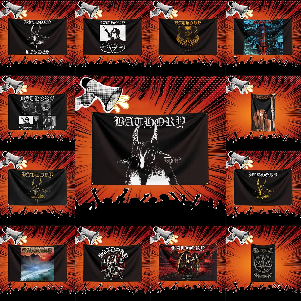 Bathory Inspired Rock Music Flag 3x5 FT Polyester Banner For Bedroom Wall Decor Music Fans Gift