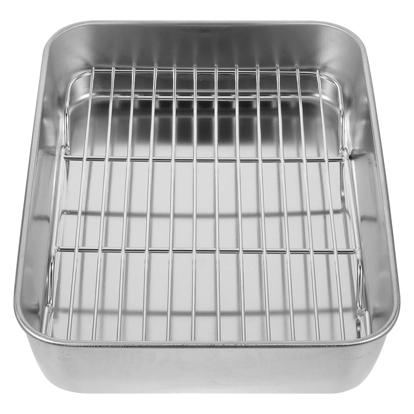 Mesh Strainer Pans Pan with Grid Stainless Steel Baking Tray Frying Cookie Plate Food Serving Oven Rack Cooling