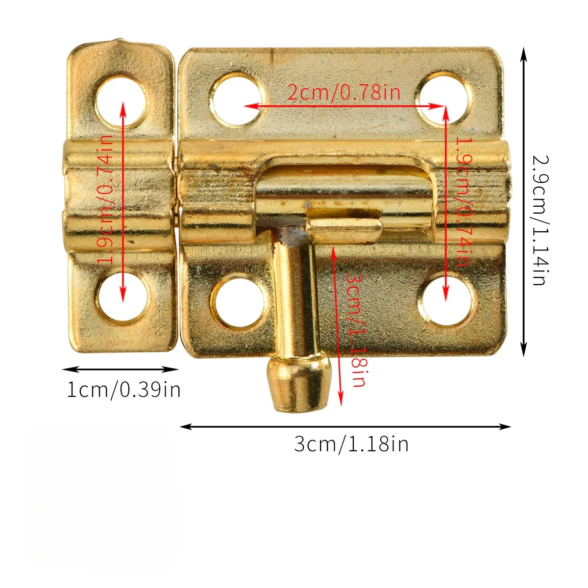 Verrou coulissant de sécurité pour porte avec 6 vis, 1 paquet/2 paquets d'entrée sans clé, coulissan