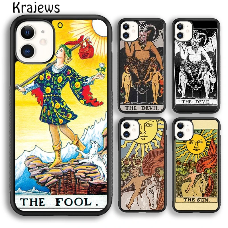 

Чехол для телефона с изображением карт и дьявола, для iPhone 15 SE2020 14 6 7 8 plus XS XR 11 12 mini 13 pro max