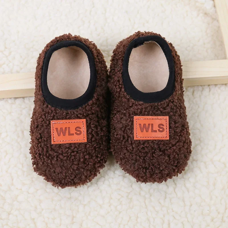 Winter Warm Baby Slippers Toddler Plush Floor Sock Shoes Boys Girl Children Soft Anti-slip Walking Shoes Indoor Home Kids Shoes