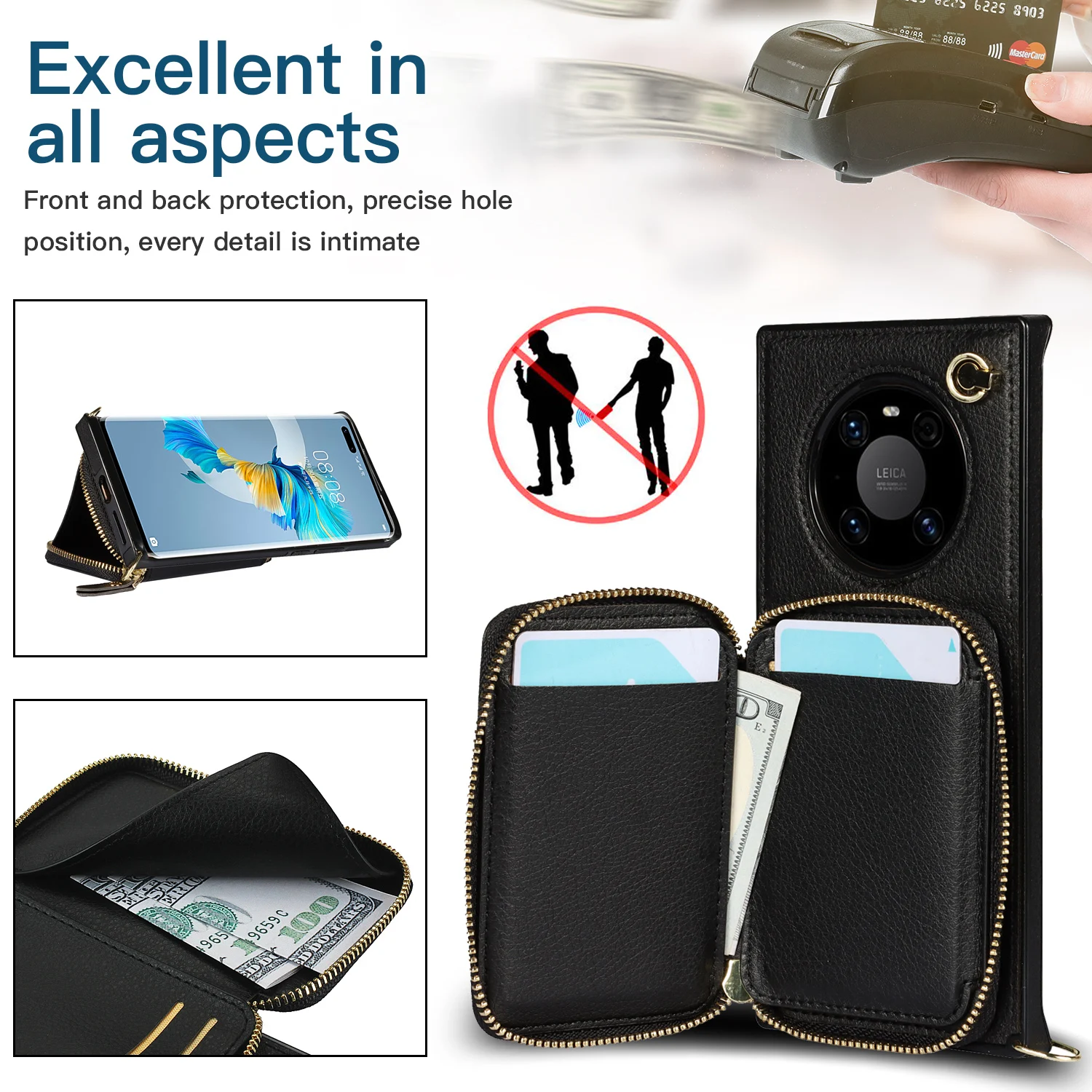 حافظة لهاتف هواوي P30 P40 Pro Plus Lite Mate 40 30 20 Pro Lite حقيبة ظهر فاخرة من نوع الهاتف المحمول