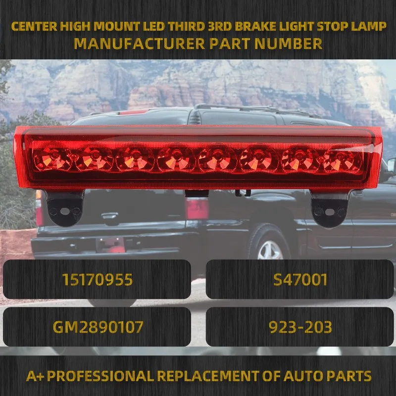 LED third brake light for GMC Yukon / XL 2000-2006 12V high position brake light For Chevrolet Tahoe Suburban 15170955
