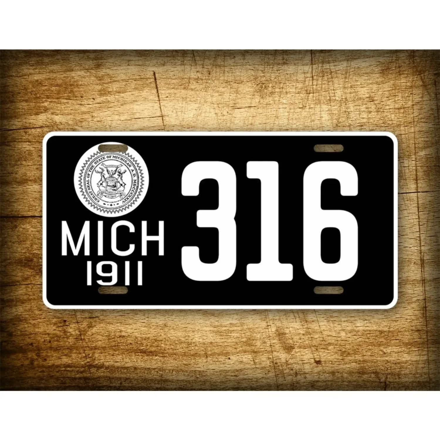 Personalized Retro Michigan State Replica Metal Decorative Tag Waterproof Dustproof Ideal for Car Interior & Auto Decor