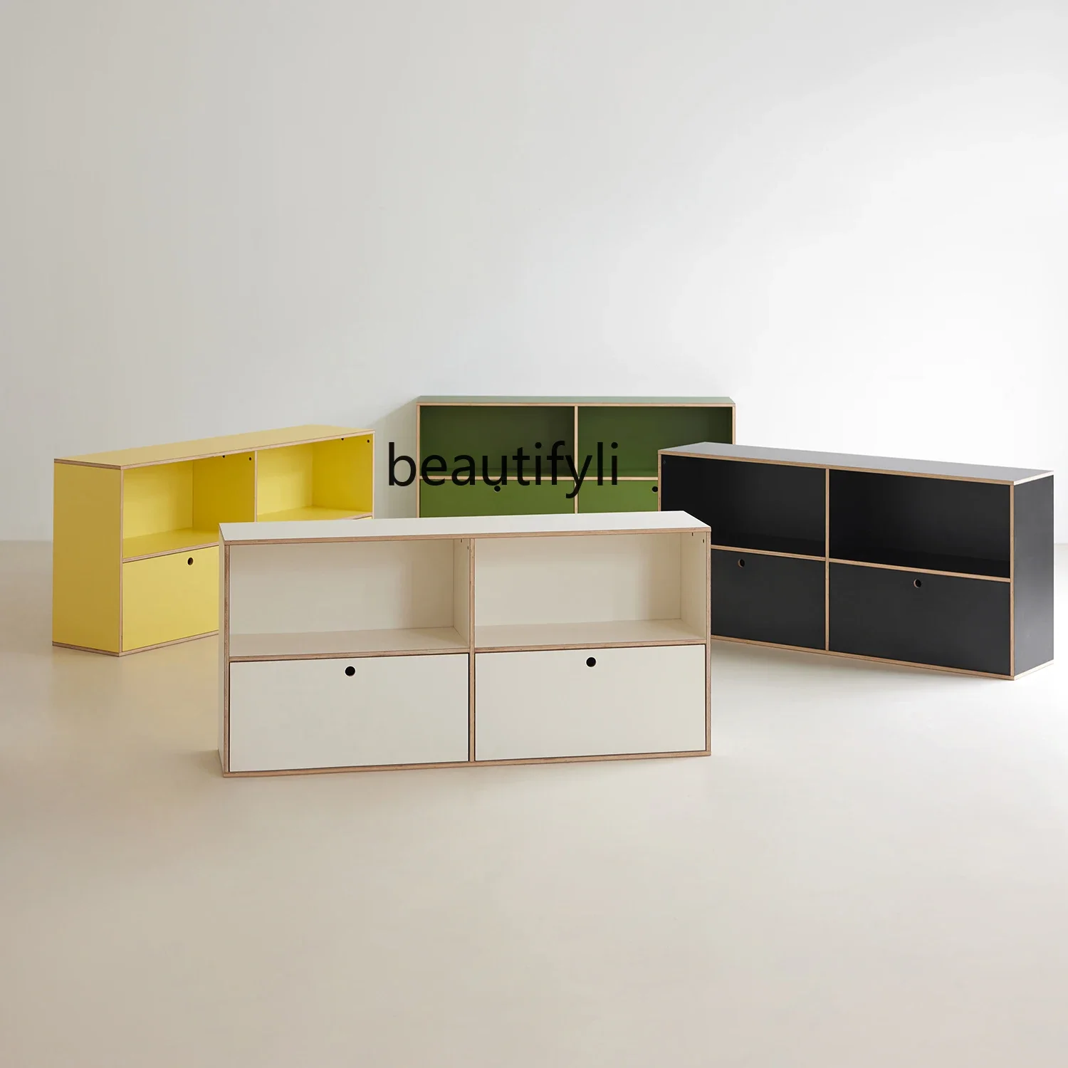 

zqqMedieval combined cabinet dining side living room modern simple TV storage chest coffee cabinet