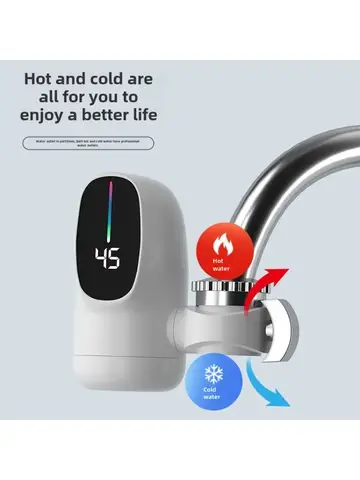 3000W Instant Hot Water Heater Faucet Electric Tankless for Kitchen Fast Heating Tap with Temperature Display