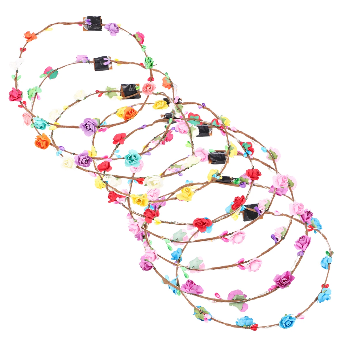 

9 Pcs Glowing Flower Girl Hair Accessories Headband Party Headbands Wreath Headdress Travel