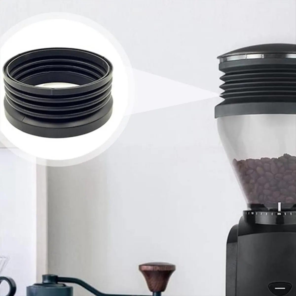 

AA49 Hoppers Bellow Coffee Beans Grinder Single Dose Hoppers for Baratza,Reusable Silicone Bellows,Coffee Grinder Bean Bin