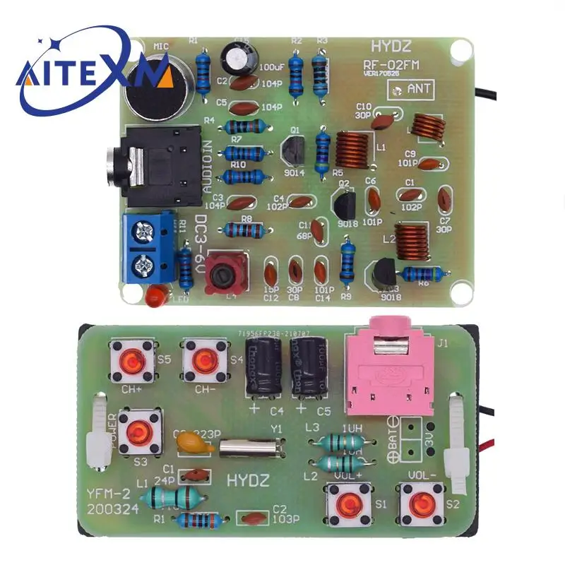 76-108MHz FM Stereo Radio DIY Kit bezprzewodowy moduł nadajnika i odbiornika FM modulacja częstotliwości lutowanie Practice Project