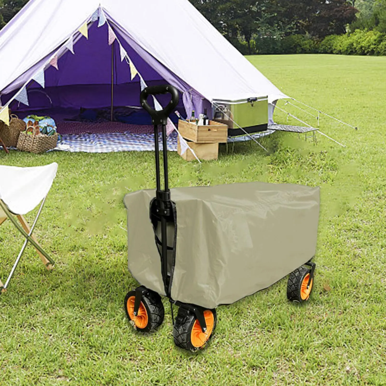 Folding Wagon Cover for Outdoor Activities 90x50x45cm Oxford Material