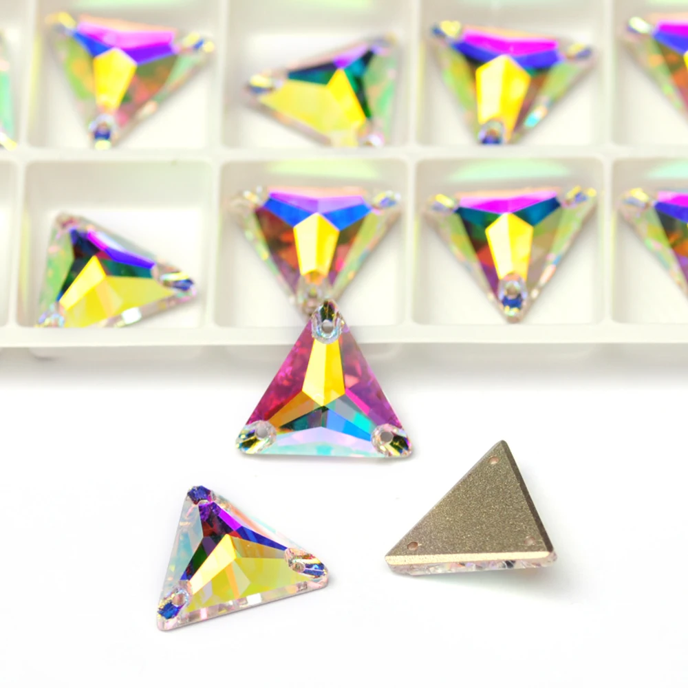 6A Brillanter Strass-Dreieck zum Aufnähen, gemischte Farben, Kristallglas-Strasssteine, Nähzubehör, DIY-Kleidung, Kleiderherstellung, Handarbeiten – Detail 9