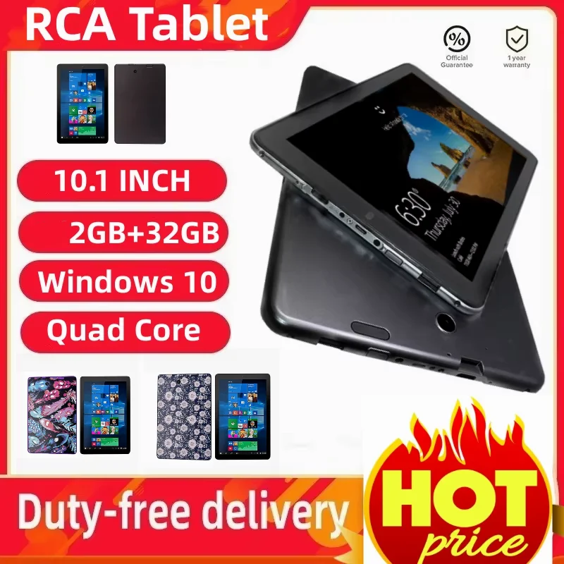 RCA 10.1 INCH Windows 10 Tablet Intel X5-Z8350 Quad Core CPU 1GB/2GB RAM 32GB ROM 1280 x 800 IPS USB 3.0 HDMI 6000mAh Battery