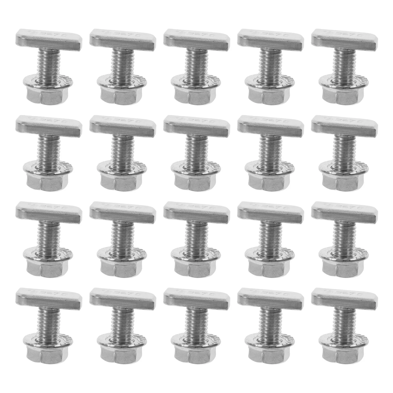 

20 set Hammer Head Bolt Screw Set Stainless Steel Locking Flange Hexagon Screws Secure Fastening Multiple Applications Nut Bolt