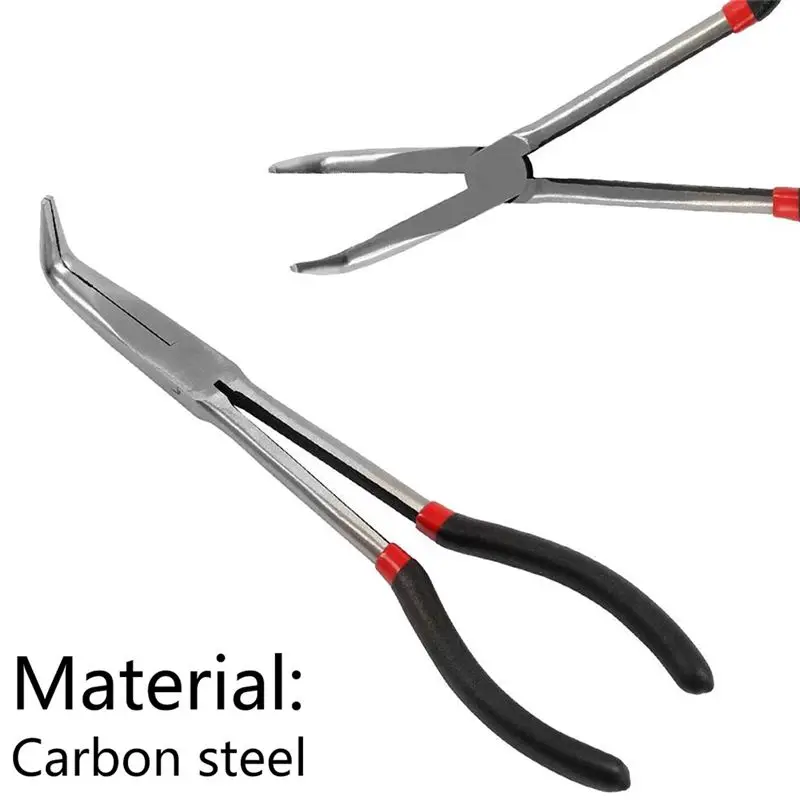 AB08-Extended Handle Needle-Nose Pliers 5-Piece Set Replacement Elbow O-Shaped Pliers 25/45/90 Degree Bent-Nose Pliers Hand Tool