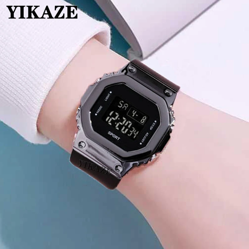 YIKAZE Digital Watches for Women Men Classic Outdoor Military Watch Multifunction Clock Waterproof LED Electronic Wristwatch