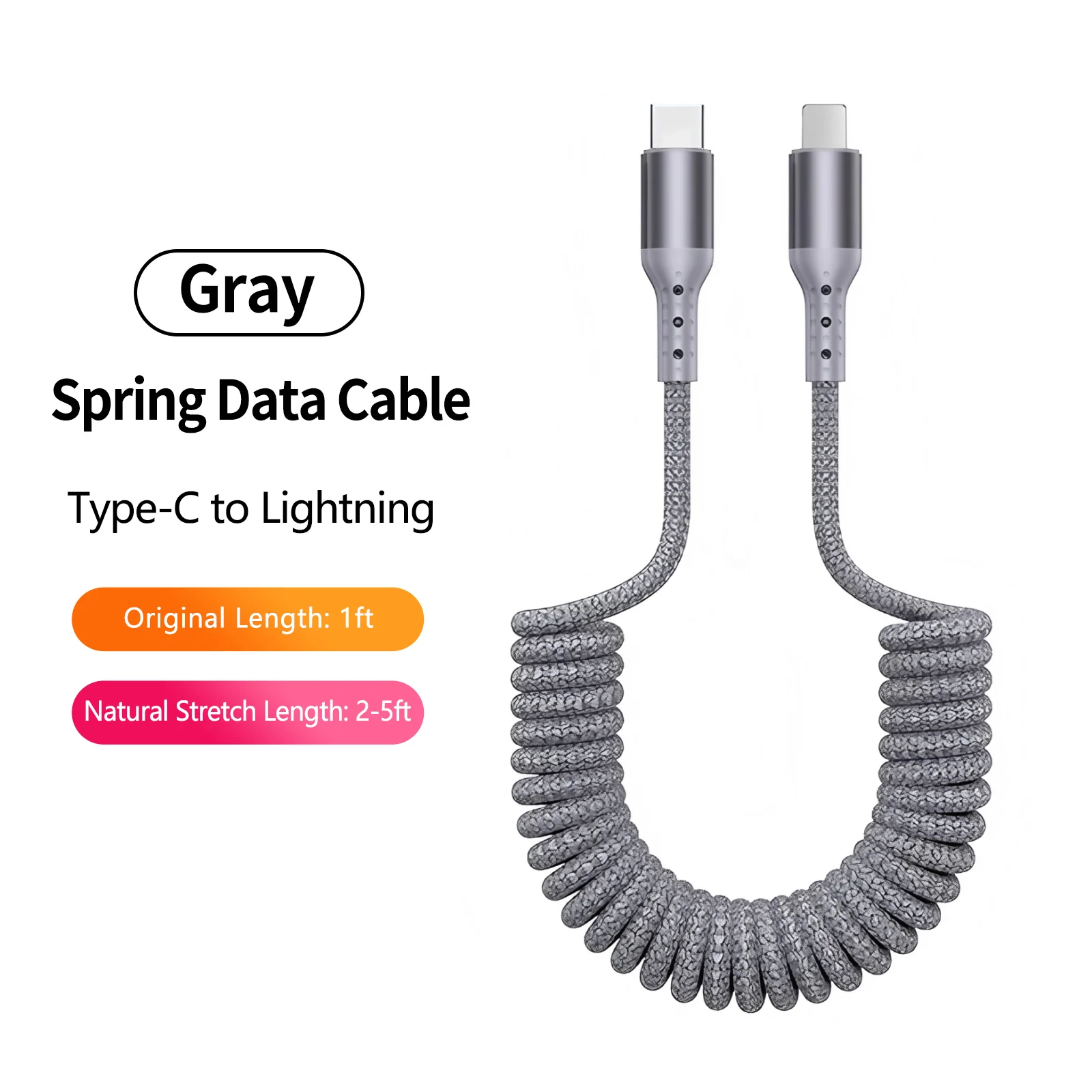 90 graden opgerolde USB-A naar USB C-kabel Rekbaar gevlochten snellaadoplaadsnoer, compatibel met Samsung Galaxy, iPhone 16