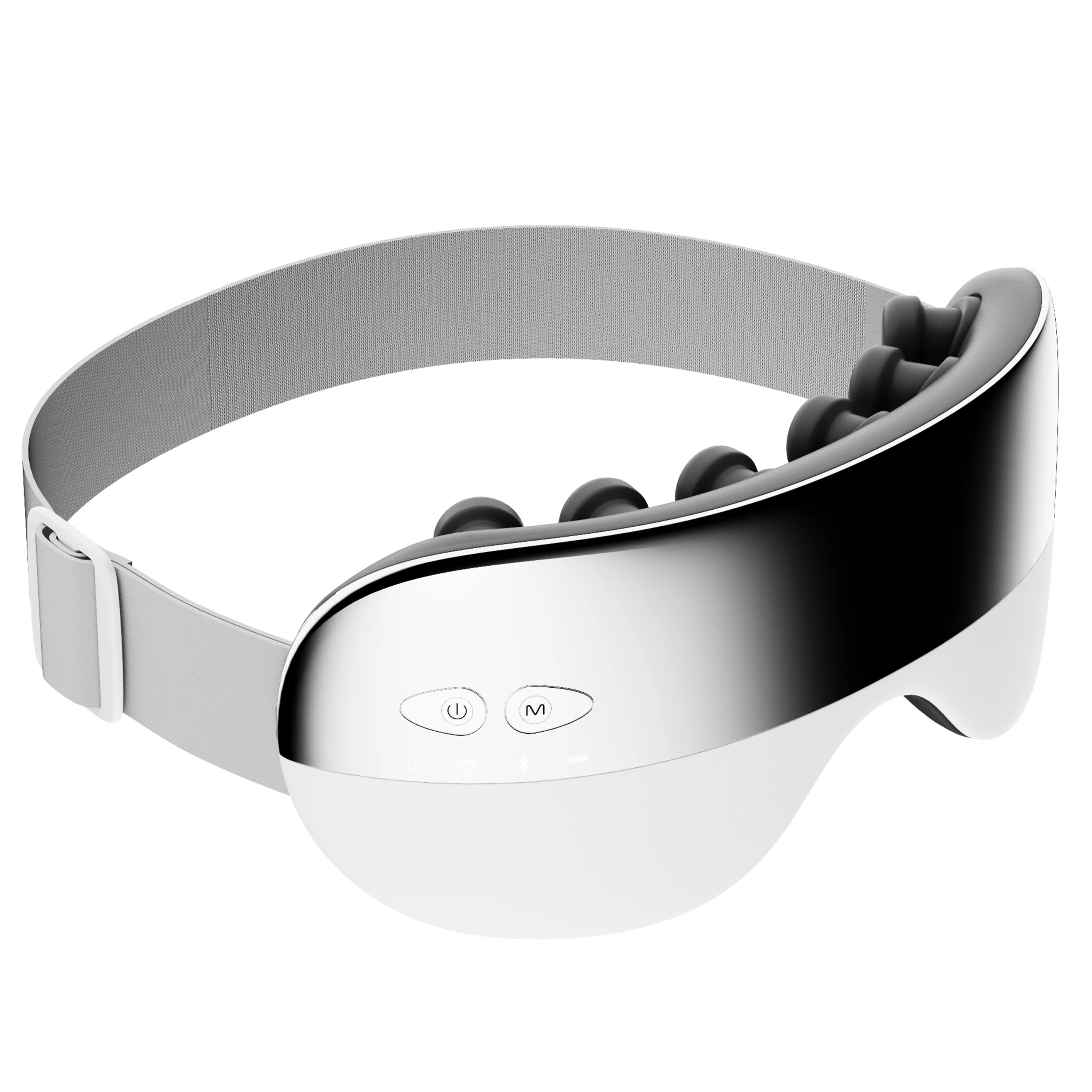 Phenitech Masajeador de ojos inteligente 3D con calor y compresión Música Máscara calentada inalámbrica para encías y terapia de estrés