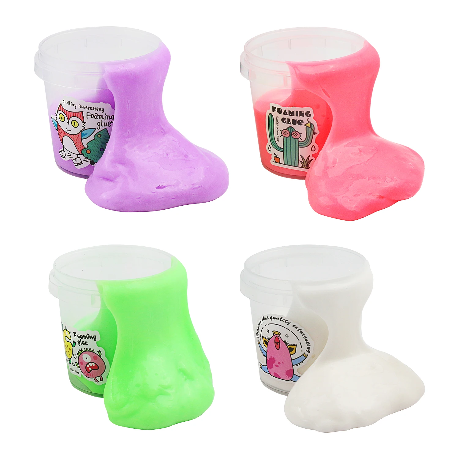 Slime foam glue, safe super large bubble crystal decompression mud, four color large boxused for decompression and entertainment