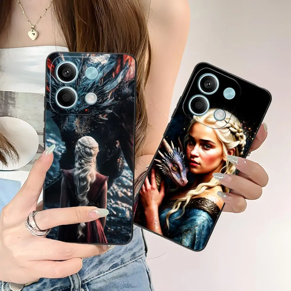 

Чехол для мобильного телефона Dragon Queen для POCO F6 F5 F4 F3 F2 Pro GT C40, защитный чехол с цветным принтом, роскошный чехол для мобильного телефона