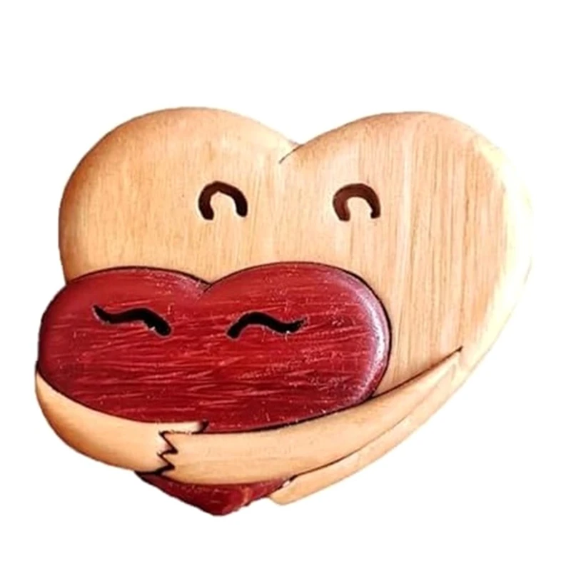 Valentine's Day Love Pendant Courtyard Creatives Wooden Pendants Heart-Shaped Craft Gifts D