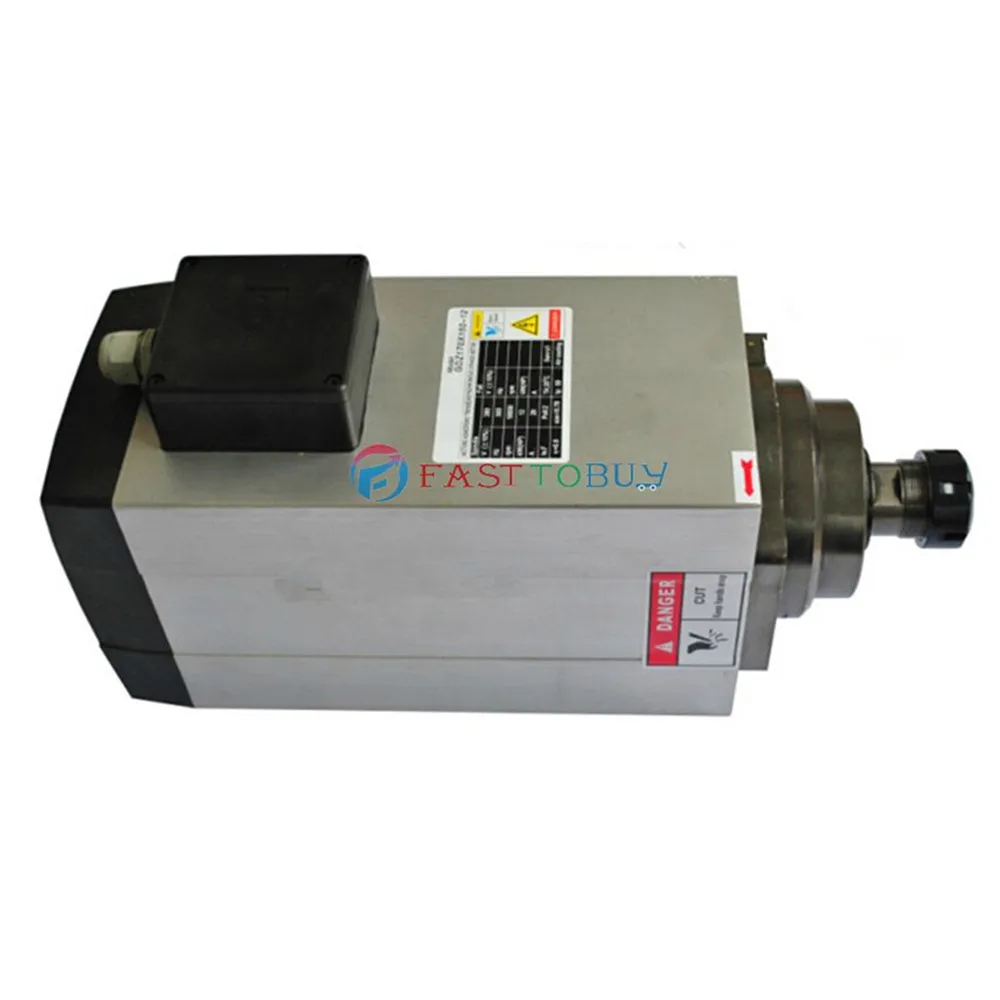 

NEW 12KW 380V 26A 300Hz ER40 12.7mm 18000rpm Square Spindle Motor Woodworking Engraving GDZ170x150-12