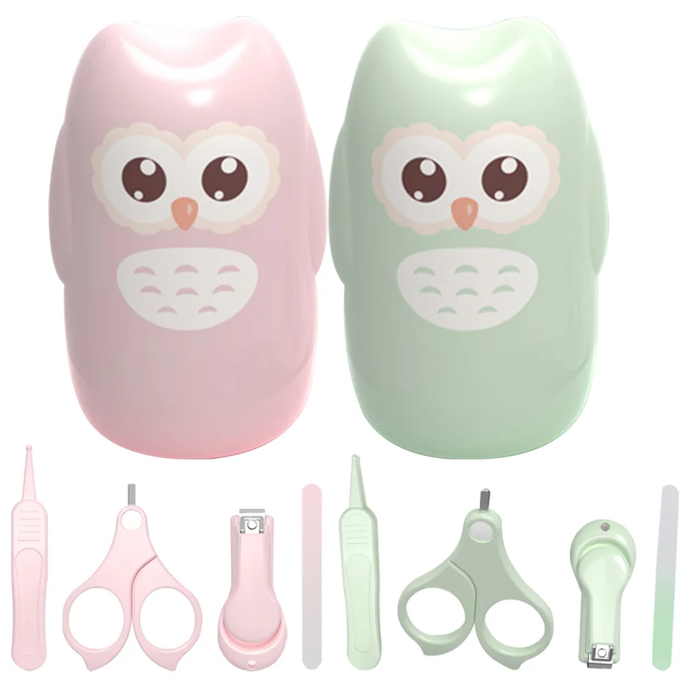 

2 set Baby Kit Newborn Nail Clippers Infant Nail File Toddler Manicure Tools With Cute Case For Safe Easy Trimming