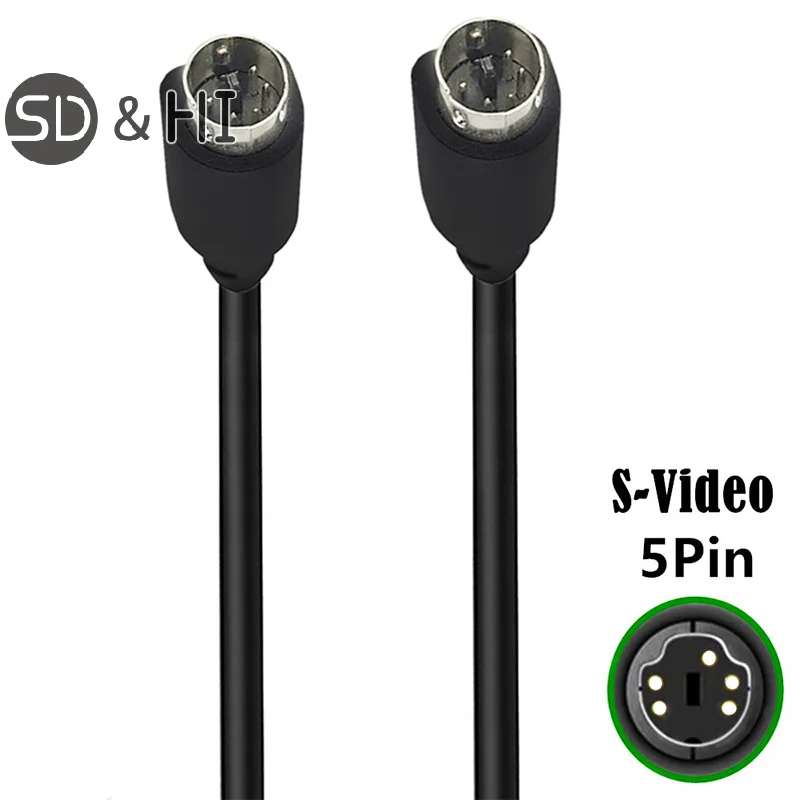 Mini Din S-Video 5 Pin Audio/Video Cable For Home Theatre MIDI AT Keyboard Game Equipment Security Monitor Musical Instrument