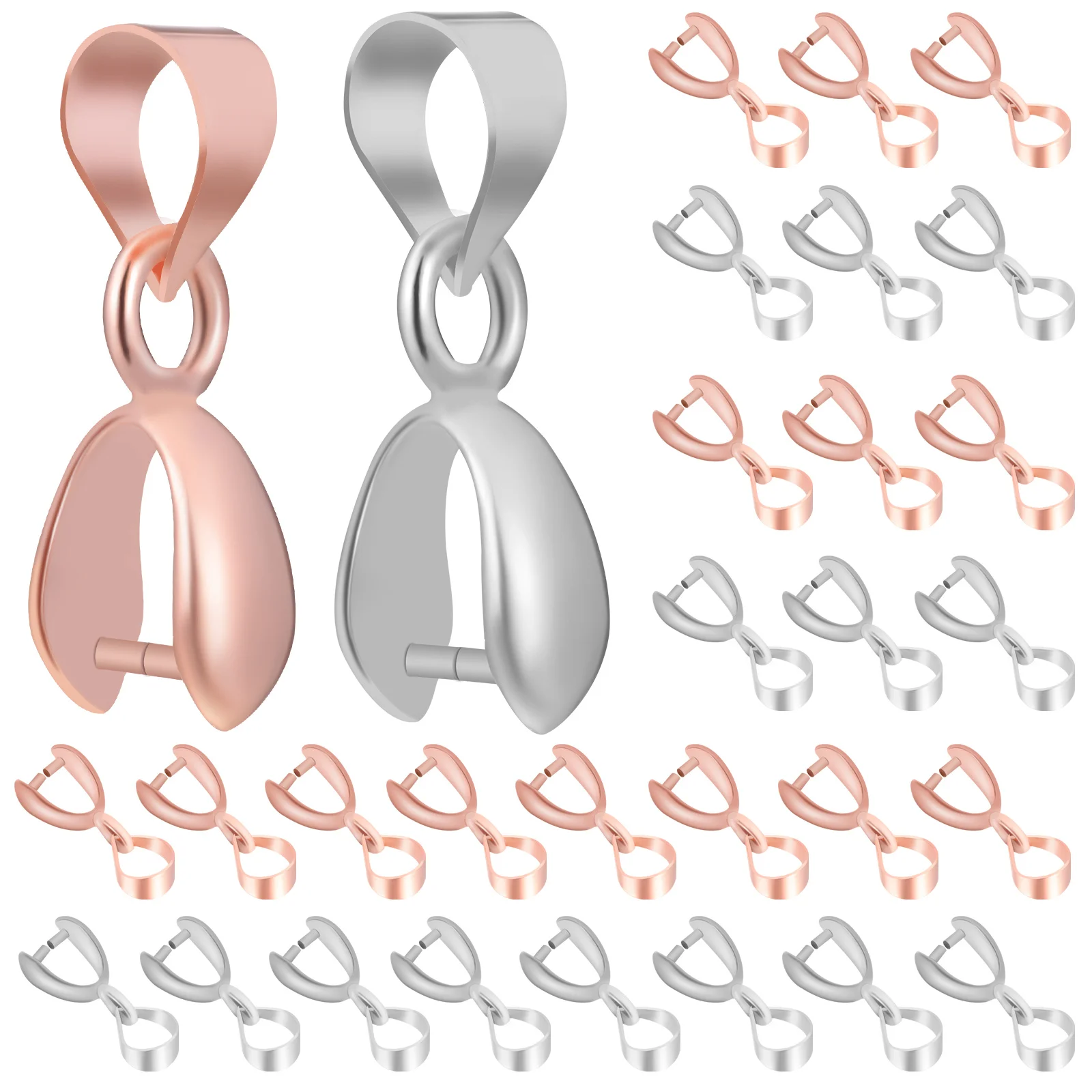 

100Pcs Pendant Clasp Connectors Alloy Bail Pinch Clasps for Necklace DIY Jewelry Making Accessories Bracelet Necklace Anklet