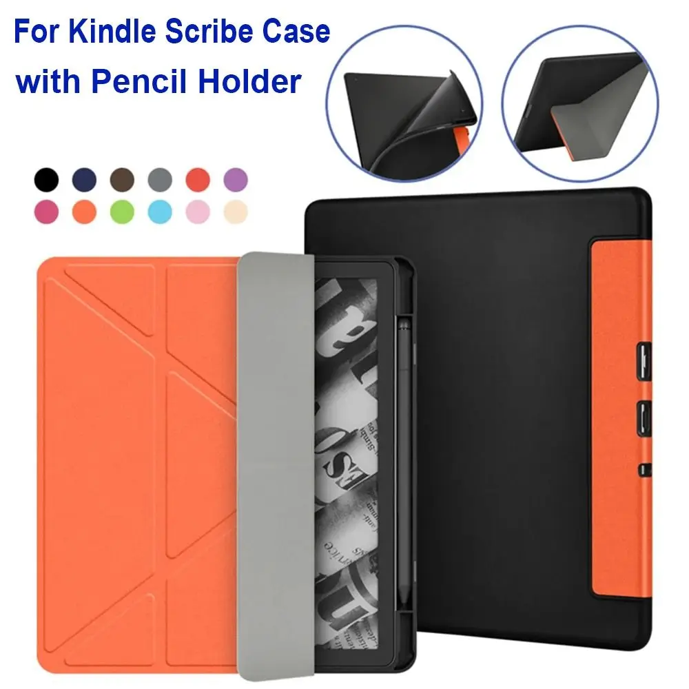 Multi-folding Stand Smart Case PU Leather Ultra Slim eReader Cover Auto Wake/Sleep Soft for Kindle Scribe 10.2 inch 2024