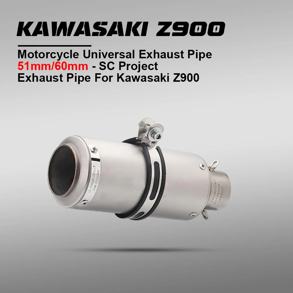 

Universal 51MM Motorcycle Exhaust & Exhaust Systems: Stainless Muffler for MT07 GY6 CB650R Panigale V2 ZX14R NINJA650 GSXR750