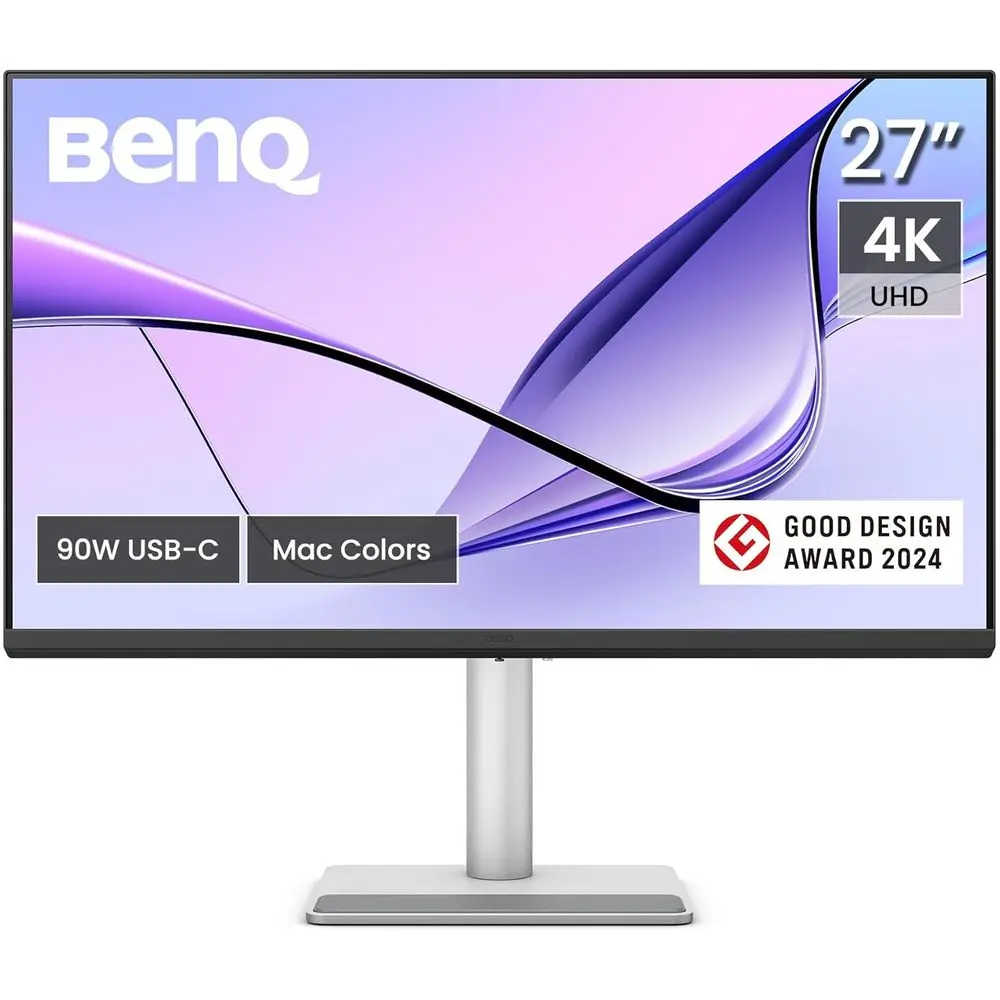 Pantalla 4K de 27 Pulgadas con Resolución de 3840x2160, Dos Puertos USB-C, Entrega de Energía de 90W, Compatibilidad de Color, Concentrador USB, Control de Brillo y Volumen