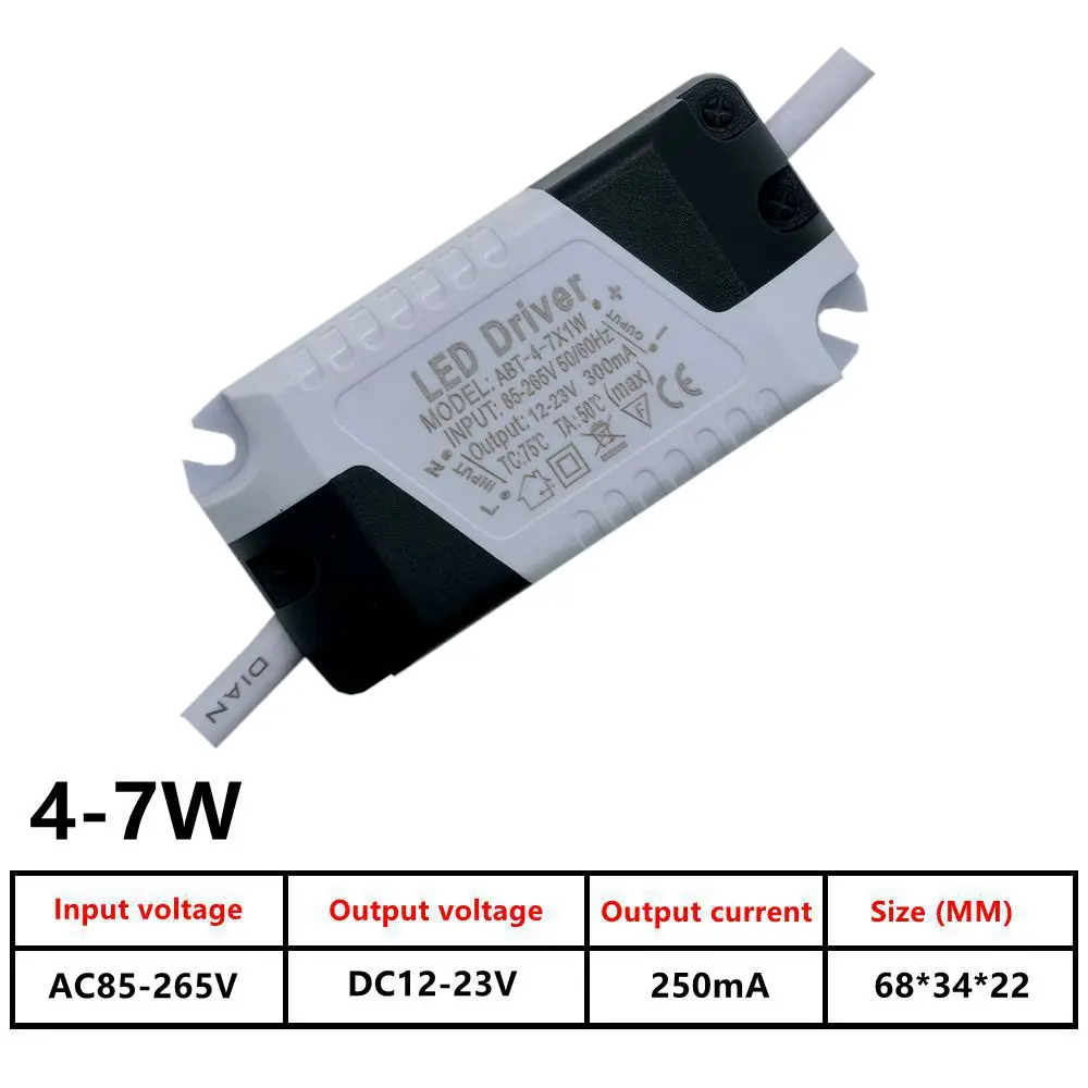 LED driver power supply 1-3W 3-5W 4-7W 8-12W 12-18W 18-24W 25-36W constant current isolation transformer LED lamp external power