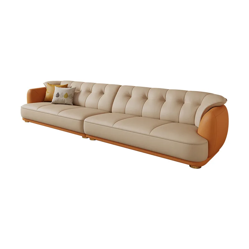 

Leather sofa simple modern first layer cowhide