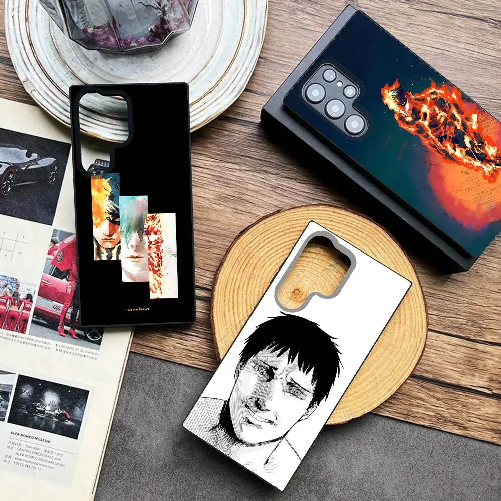 

Anime Fire P-Punch Phone Case For Samsung Galaxy A 91,80,73,72,71,53,52,51,22,5G Shockproof Soft Black Cover