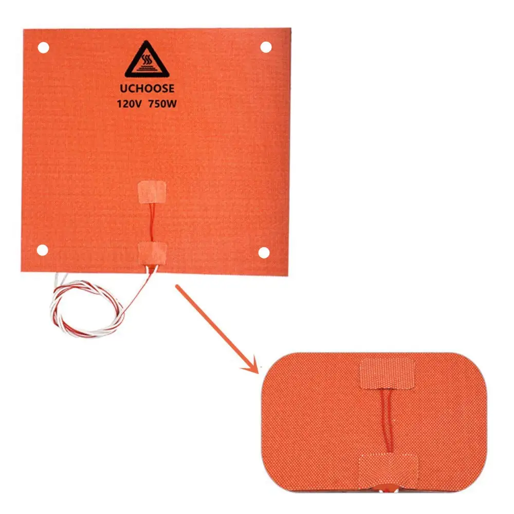 Silicone Rubber Electric Heating Pad Thermal Heated Hot Mat Plate for Creality CR-10 /CR-10S 3D Printer Heater Bed 4 Screw Holes