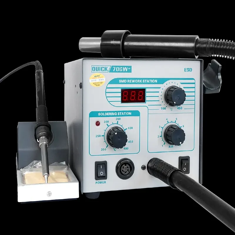 220V Quick 706W  2 In 1 Hot Air SMD Rework Soldering Station For Mobile Repair