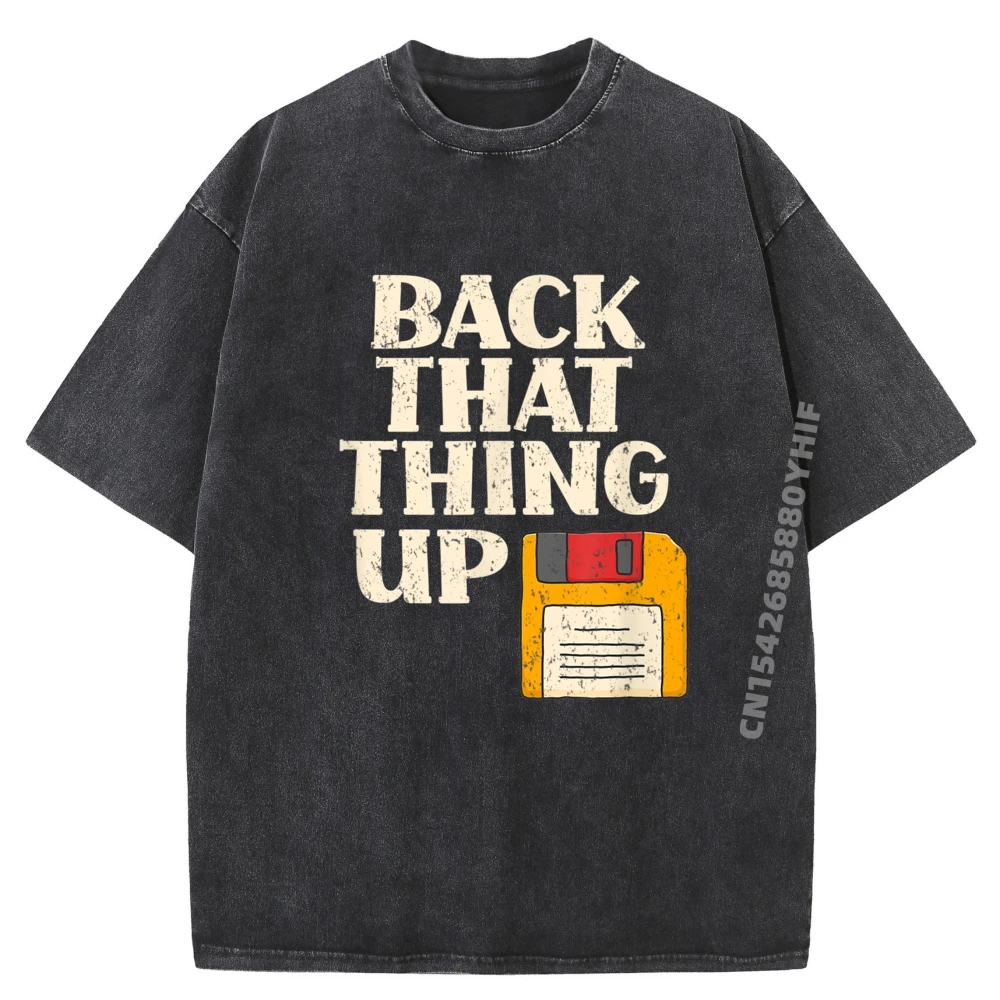 

Футболка с дисковым диском Back That Thing Up Computer It Pro, мужская футболка из 100% хлопка, весенняя стираная футболка в стиле ретро, День национального флага