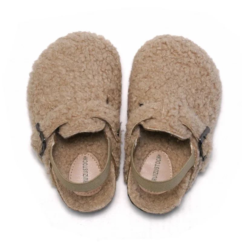 New Fall Winter Children\'s Cotton Shoes Boys Home Plush Cotton Sandals Girls Breathable Warm Casual Shoes Kids Retro Sandals