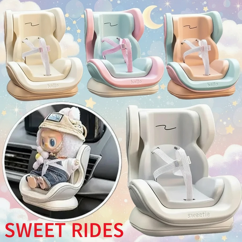 

4 Styles For Car Doll Safety Seat Cartoon Chair Model Kawaii Doll Seat Outlet Decor Car Interior Styling For Labubu Chair Gift