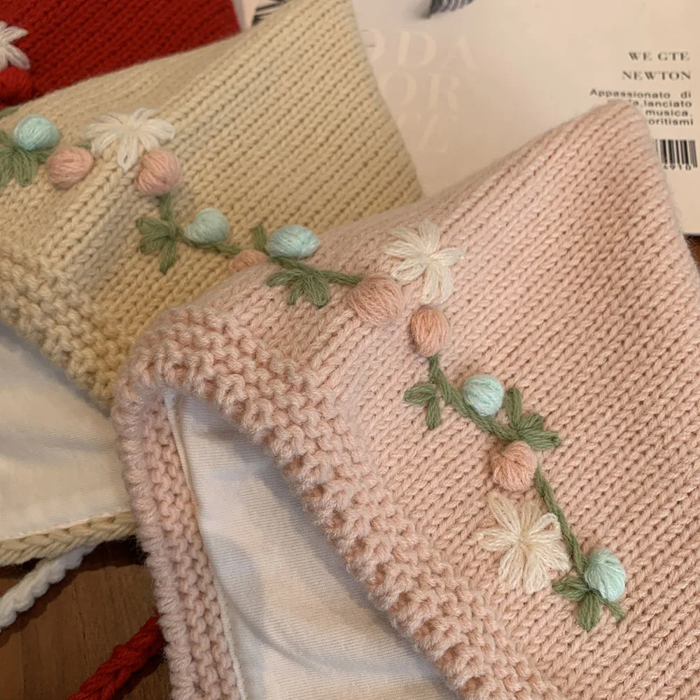 Babymütze Herbst und Winter Strickmütze Baby Mädchen Wolle Gehörschutz Pullover Mütze Niedliches Baby Spitz Mode Warm – Detail 9
