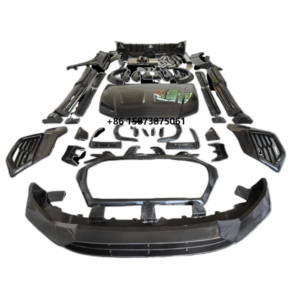 Suitable for RS Q8 Retrofit Upgrade M-type Carbon Fiber Front and Rear Bumpers, Mudguards, Wheel Brow Hood Body Kit
