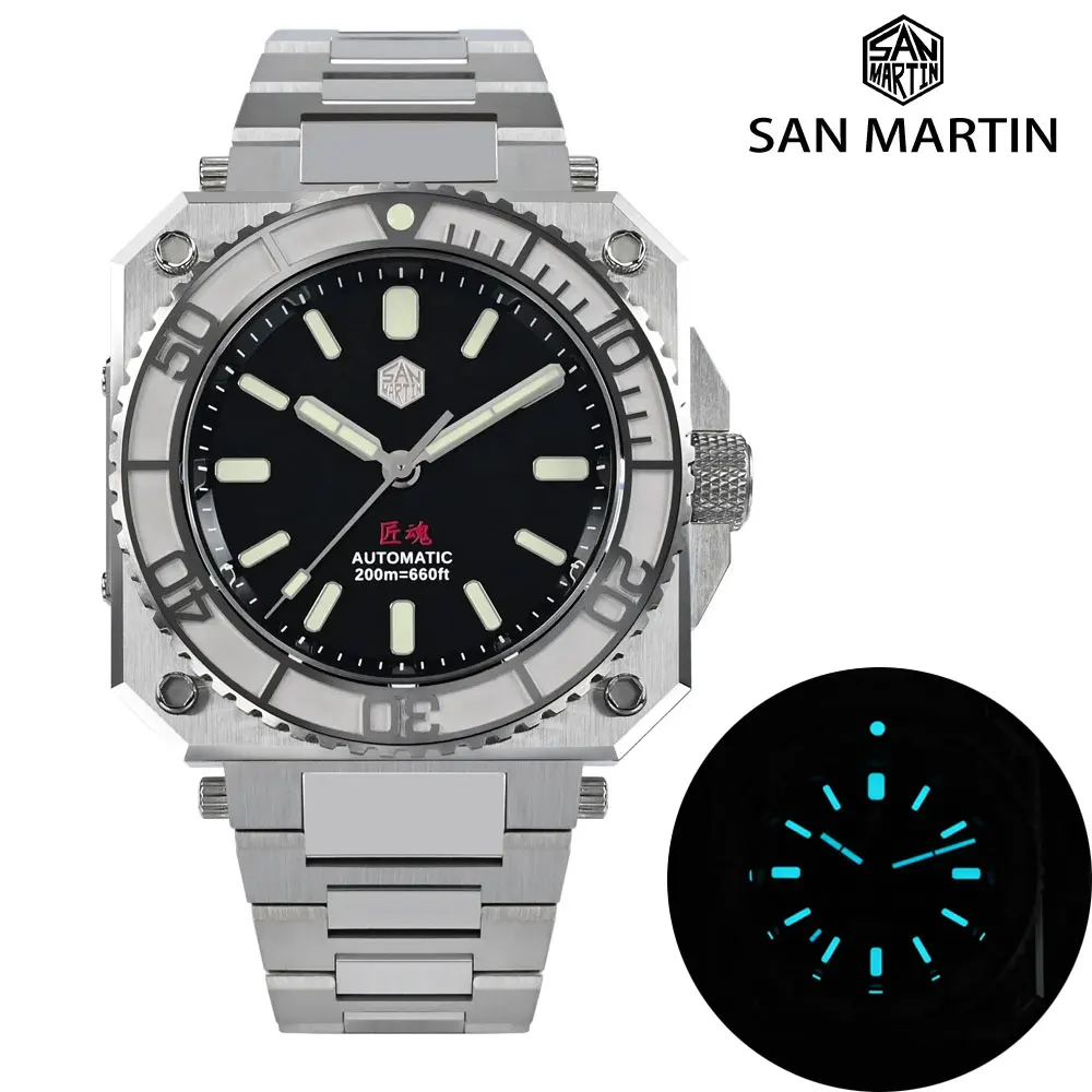 

San Martin Original Design 40mm Men Dive Watch Sapphire ETA2824 Automatic Movement Mechanical Watches Waterproof 20Bar BGW-9