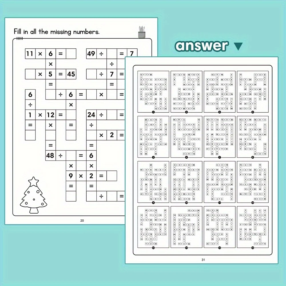 A 32-page A4-sized math addition and subtraction game with a grid of 20 or less, a daily practice of oral arithmetic
