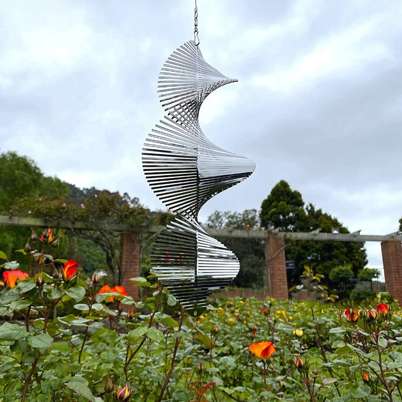 Stainless Steel Wind Chimes Windmill Metal Spinner Spiral Wind Spinners for Yard Garden Decor Swivel Lawn Windchimes Ornaments