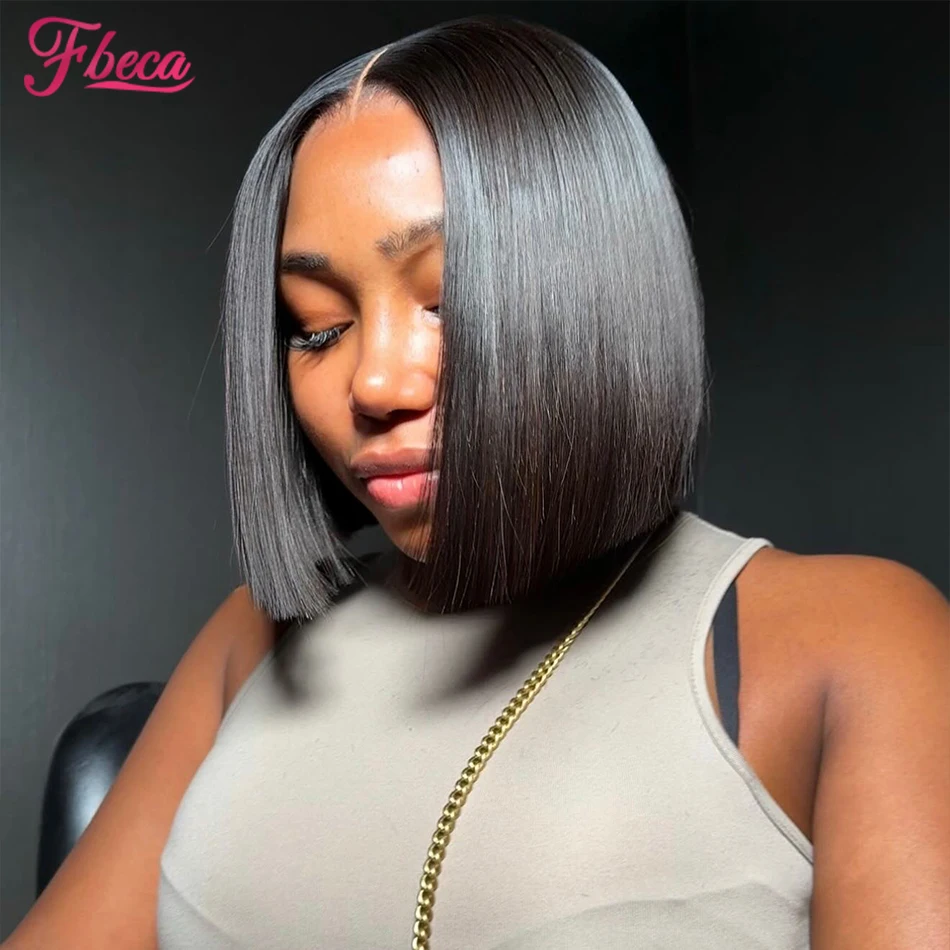 

Short Bob Wigs 13x4 HD Lace Frontal Wig Human Hair Brazilian Human Hair Wigs For Black Women Bone Straight Lace Front Bob Wig
