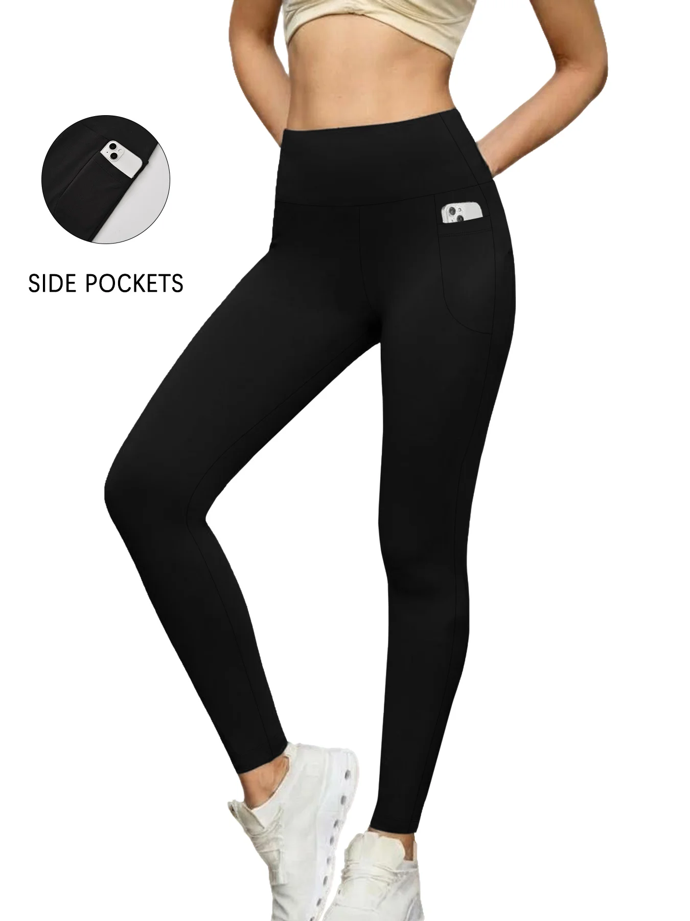 

Super Soft High Waisted Leggings with Pockets - Women's Tummy Control Yoga Pants for Workout and Casual Life